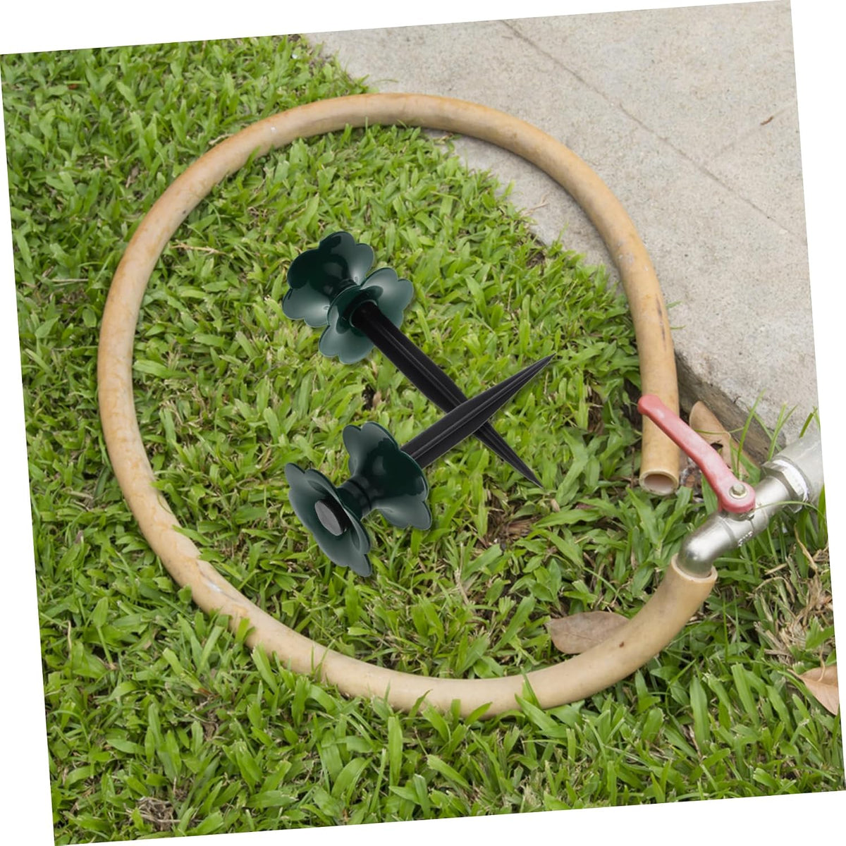 Garden Hose Guide Wheels 3 Pack Plastic Green for Plant Protection