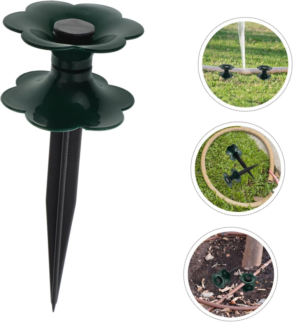 Garden Hose Guide Wheels 3 Pack Plastic Green for Plant Protection