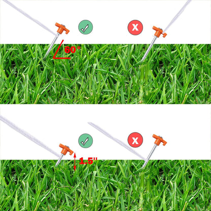 20 Pack Tent Stakes Heavy Duty, 9.75 Inch Yard Stakes Non-Rust Metal Tent Pegs Ground Stakes Tent Spikes for Camping Patio, Garden, Canopies, Grassland, Outdoor, Orange