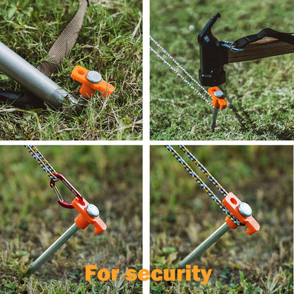 20 Pack Tent Stakes Heavy Duty, 9.75 Inch Yard Stakes Non-Rust Metal Tent Pegs Ground Stakes Tent Spikes for Camping Patio, Garden, Canopies, Grassland, Outdoor, Orange