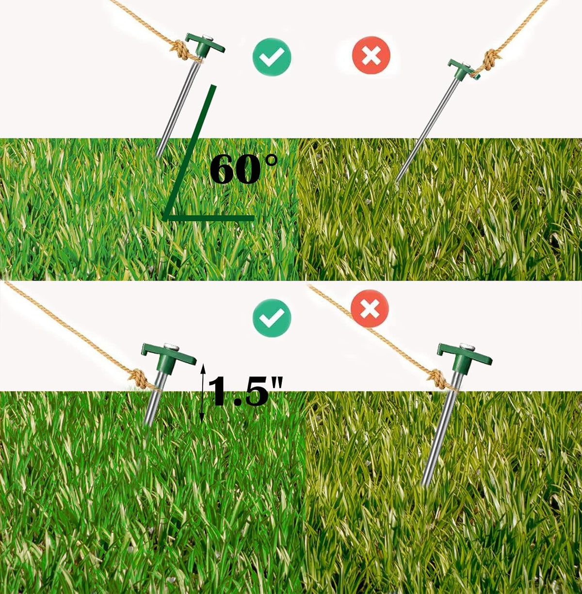 20 Pack Tent Stakes Heavy Duty, 9.75 Inch Yard Stakes Non-Rust Metal Tent Pegs Ground Stakes Tent Spikes for Camping Patio, Garden, Canopies, Grassland, Outdoor, Orange