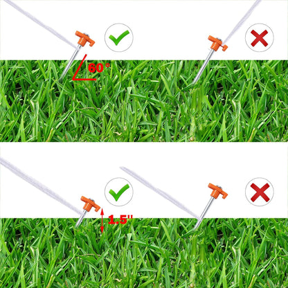 20 Pack Tent Stakes Heavy Duty, 9.75 Inch Yard Stakes Non-Rust Metal Tent Pegs Ground Stakes Tent Spikes for Camping Patio, Garden, Canopies, Grassland, Outdoor, Orange