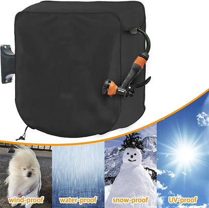 Wall Mounted Garden Hose Reels Covers Waterproof Outdoor Wall Mounted Retractable Hose Reel Dustproof Cover 24x18x24 inch (Only Cover)