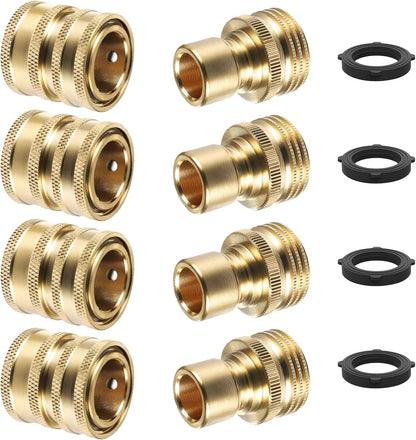 Heavy Duty 3/4'' Garden Hose Quick Connect Fittings, 2 Sets