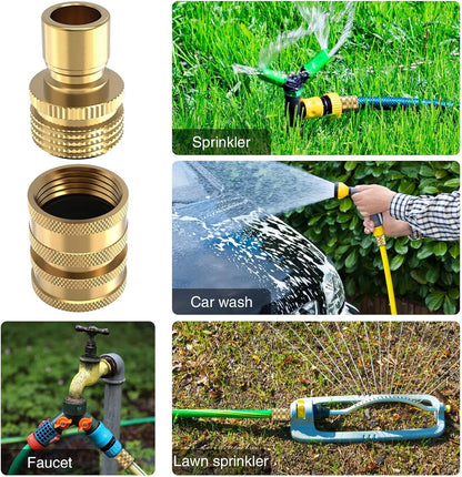 Heavy Duty 3/4'' Garden Hose Quick Connect Fittings, 2 Sets