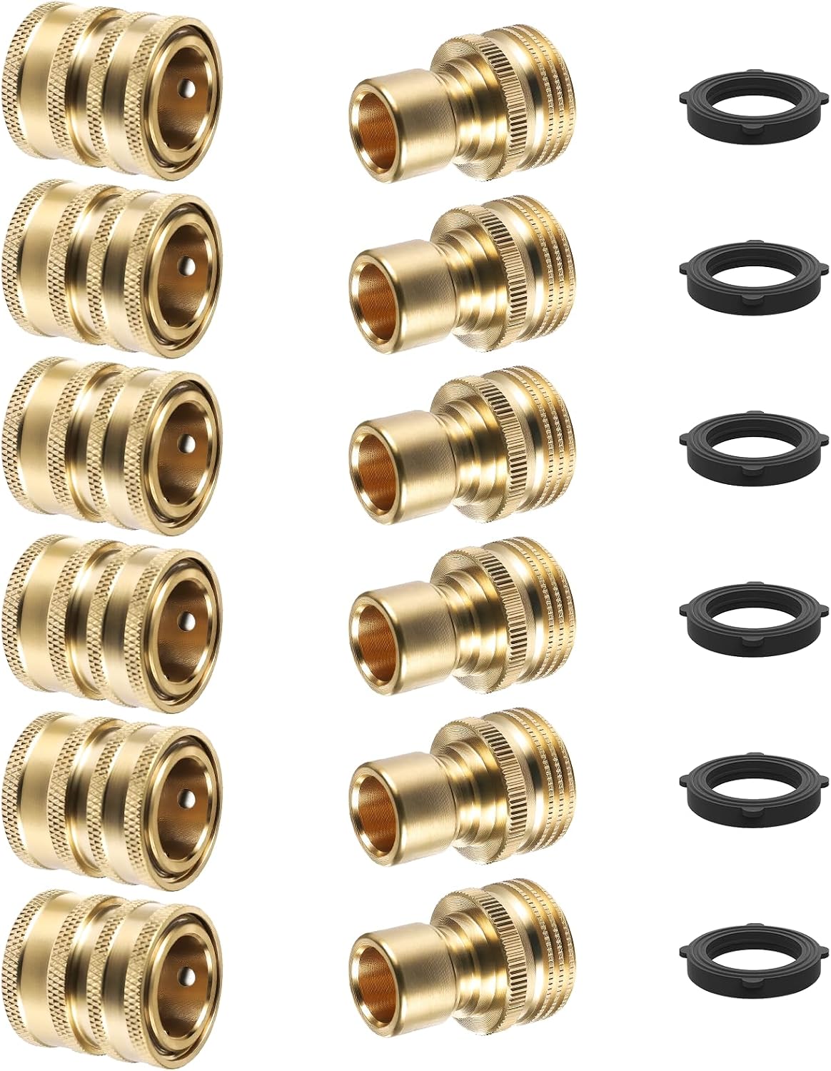 Heavy Duty 3/4'' Garden Hose Quick Connect Fittings, 2 Sets