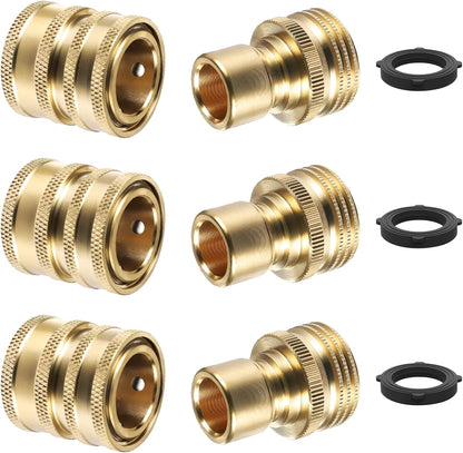 Heavy Duty 3/4'' Garden Hose Quick Connect Fittings, 2 Sets