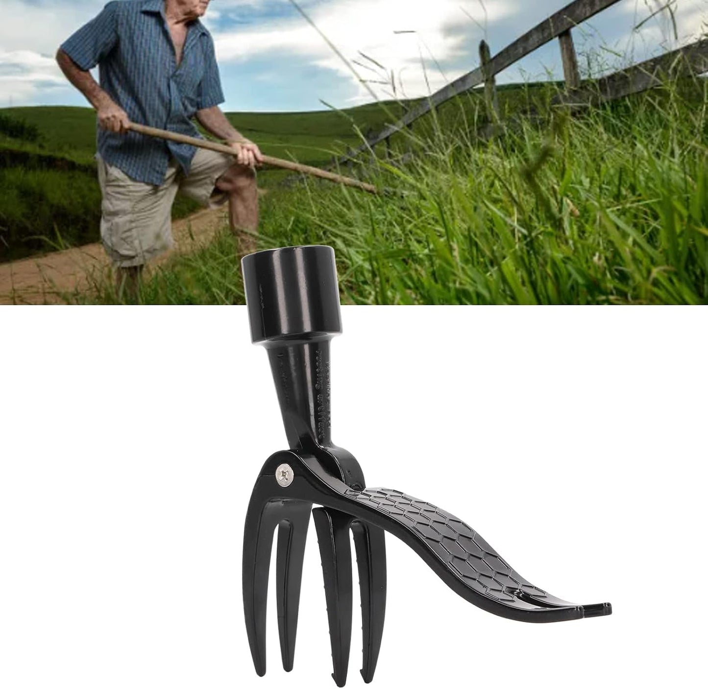 4 Claw Weed Puller Stand Up Weed Picker Tool Black Portable Weeding Head Tool