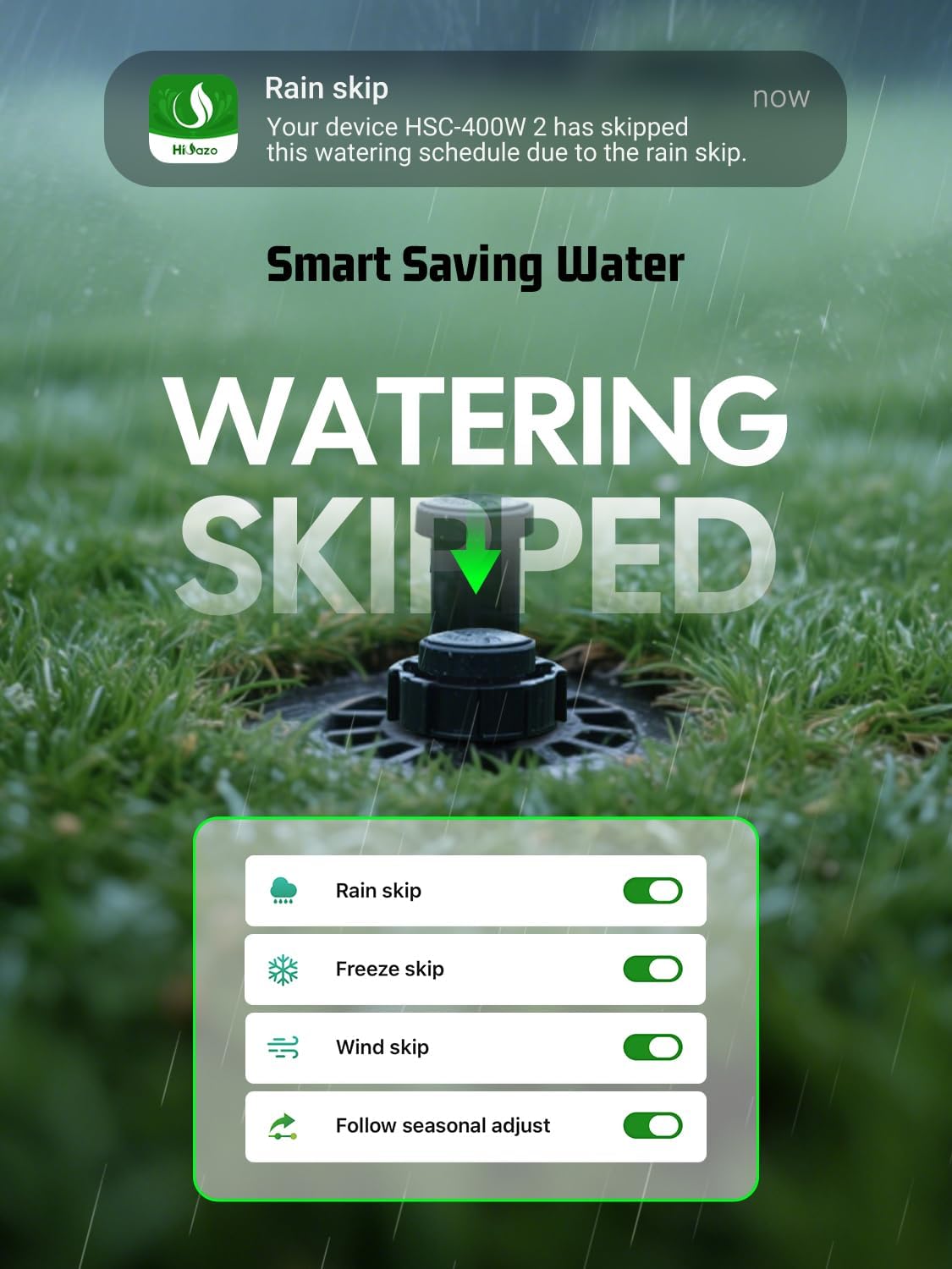 Smart Sprinkler Controller, 5G&2.4G Irrigation Timer Easy Use Free App, 4 Zone + 16 Plans, Save Water Auto Skip Rain, Freeze & Wind, 10 Minutes Install for Lawn Garden Yard