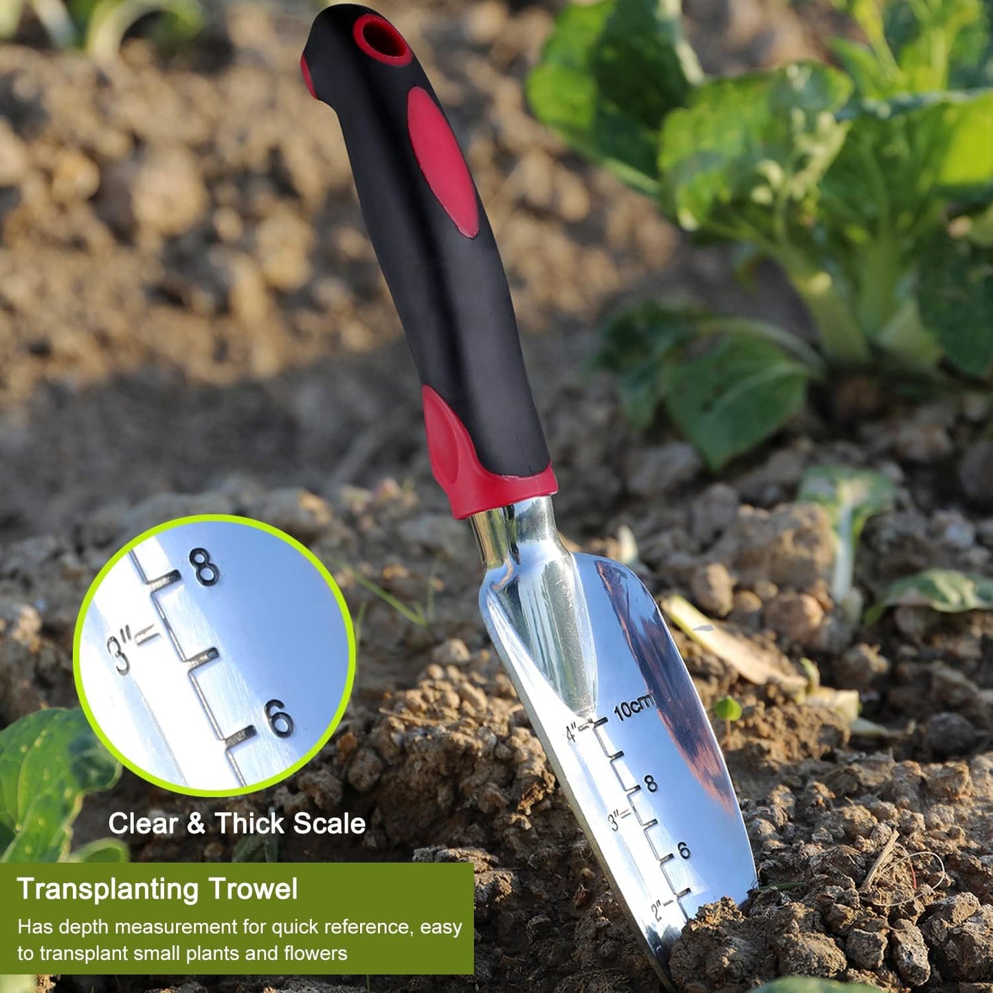 Garden Tools Set, 3 Piece Heavy Duty Gardening Tools Cast Aluminum with Soft Rubberized Non-Slip Handle, Durable Garden Hand Tools Garden Gifts for Men Women