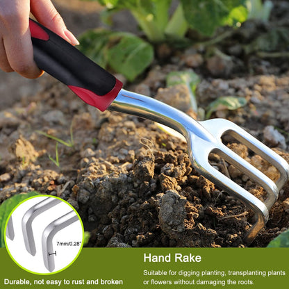 Garden Tools Set, 3 Piece Heavy Duty Gardening Tools Cast Aluminum with Soft Rubberized Non-Slip Handle, Durable Garden Hand Tools Garden Gifts for Men Women