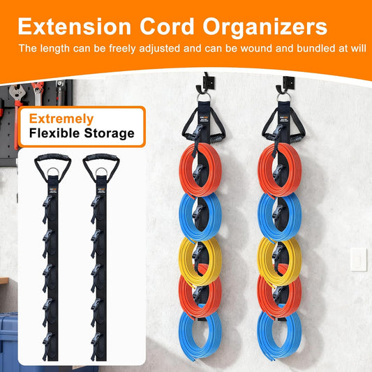 Extension Cord Organizer 2 Pack, Cord Storage Organizer with 5 Slots