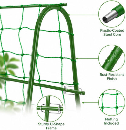 Cucumber Trellis for Raised Garden Bed, 48x48inch, Green