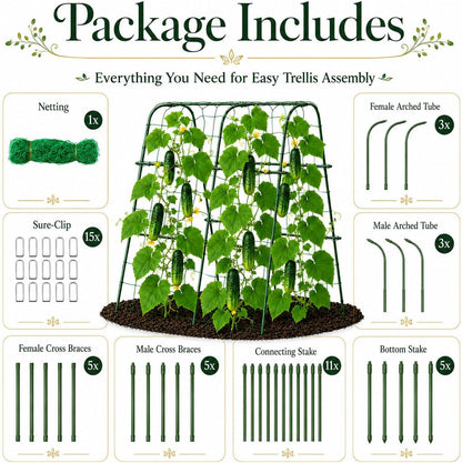 Cucumber Trellis for Raised Garden Bed, 48x48inch, Green