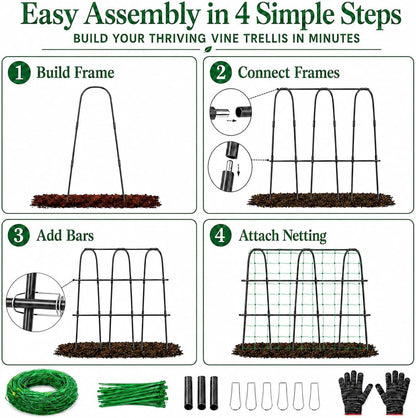 Cucumber Trellis for Raised Garden Bed, 48x48inch, Green