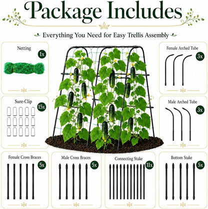 Cucumber Trellis for Raised Garden Bed, 48x48inch, Green