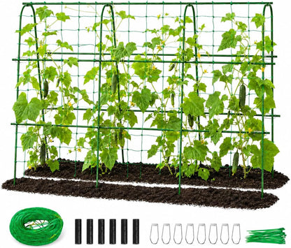 Cucumber Trellis for Raised Garden Bed, 48x48inch, Green