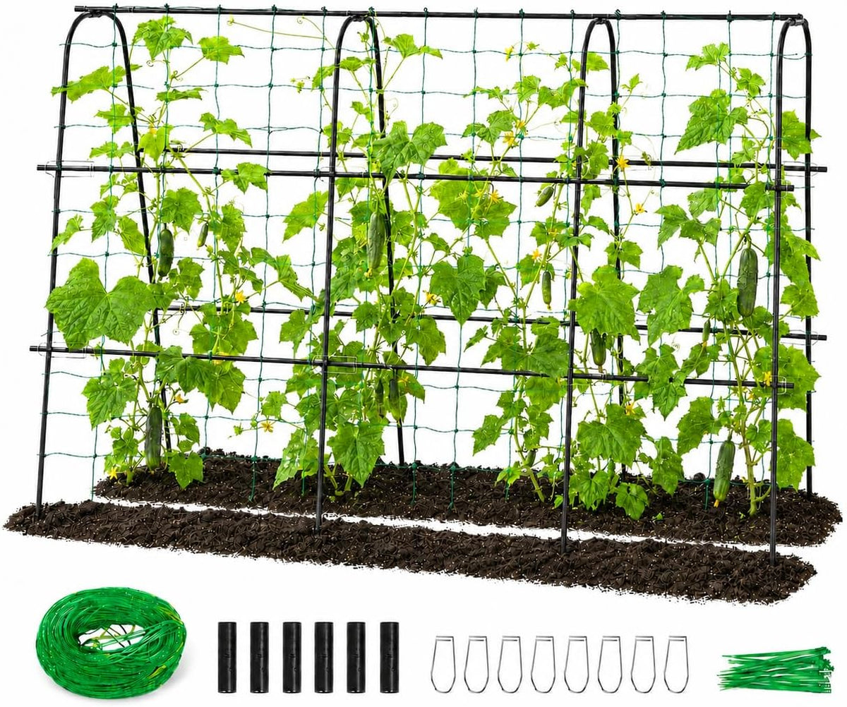 Cucumber Trellis for Raised Garden Bed, 48x48inch, Green