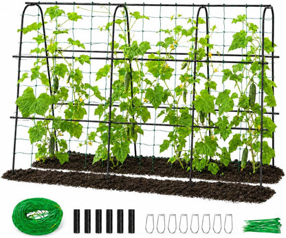 Cucumber Trellis for Raised Garden Bed, 48x48inch, Green