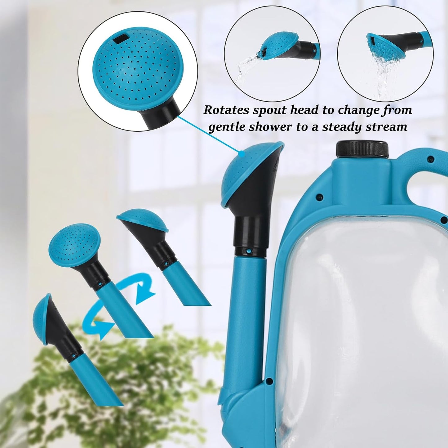 1 Gal Green Clear Plastic Foldable Watering Can