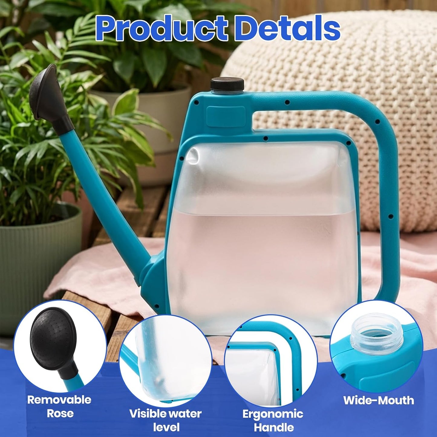 1 Gal Green Clear Plastic Foldable Watering Can