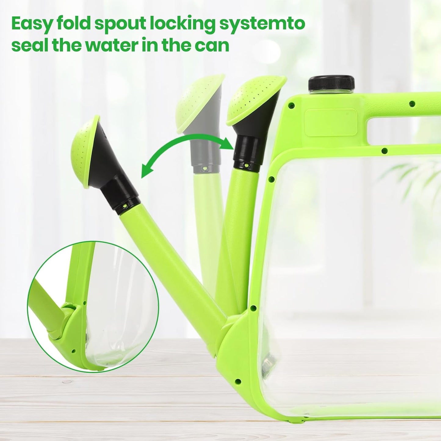 1 Gal Green Clear Plastic Foldable Watering Can