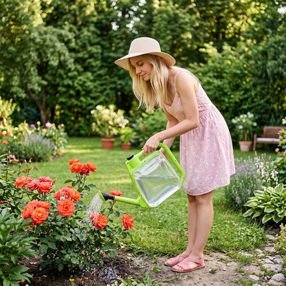 1 Gal Green Clear Plastic Foldable Watering Can