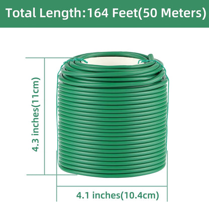 Soft Plant Ties, 164FT Green Garden Wire, Flexible Garden Twist for Climbing Plants, Tomatoes, Outdoor Plants, Vegetables, Flowers, Roses Plant Support (Diameter - 3.5MM)