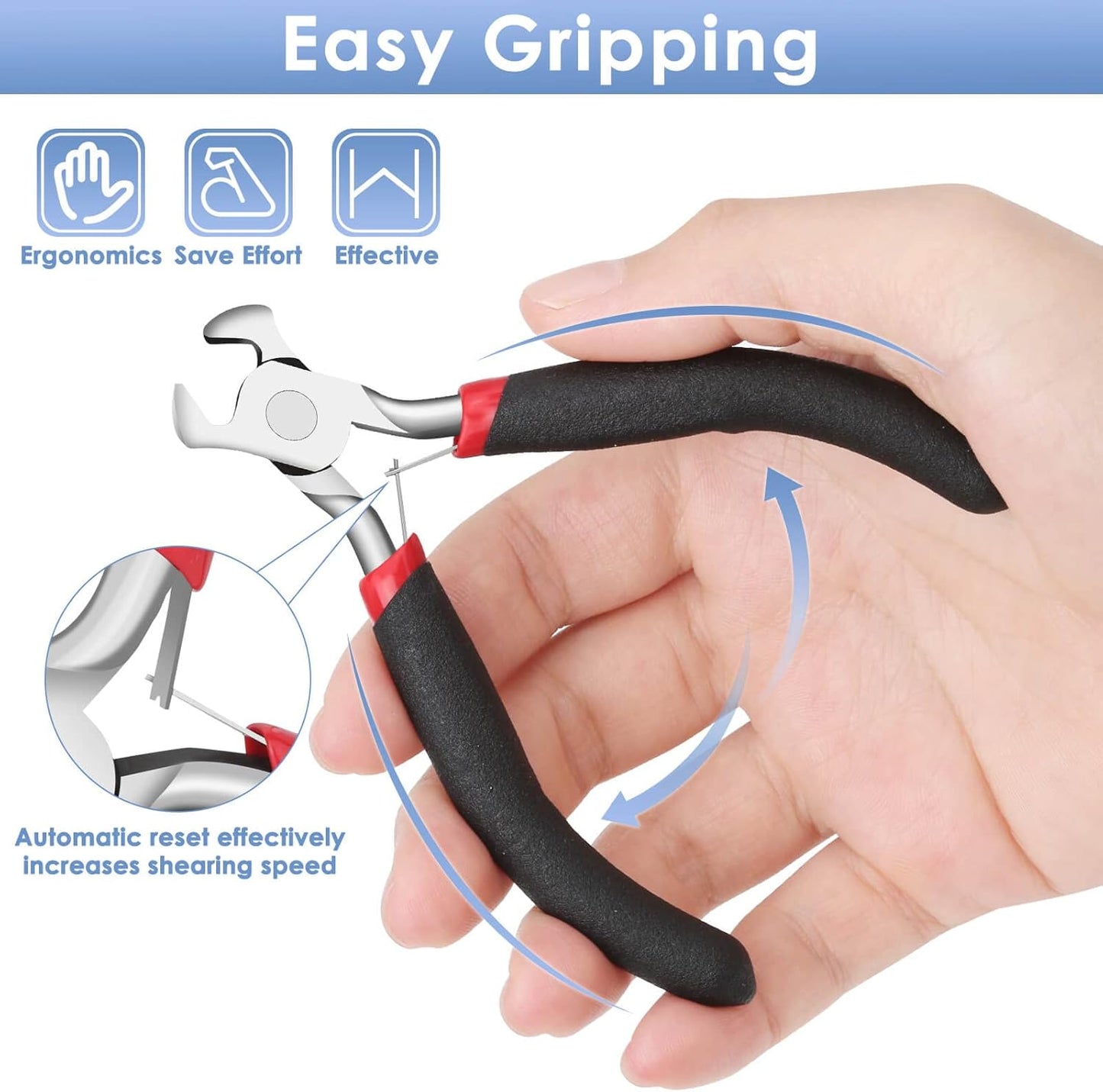 Wire Cutters, Small Side Cutters for Crafts, Flush Cutting Pliers for Jewelry Making, Floral Wire Cutters for Artificial Flowers, Zip Tie Cutters for Cable Tie, Wire Cutting Tool for Guitar Strings