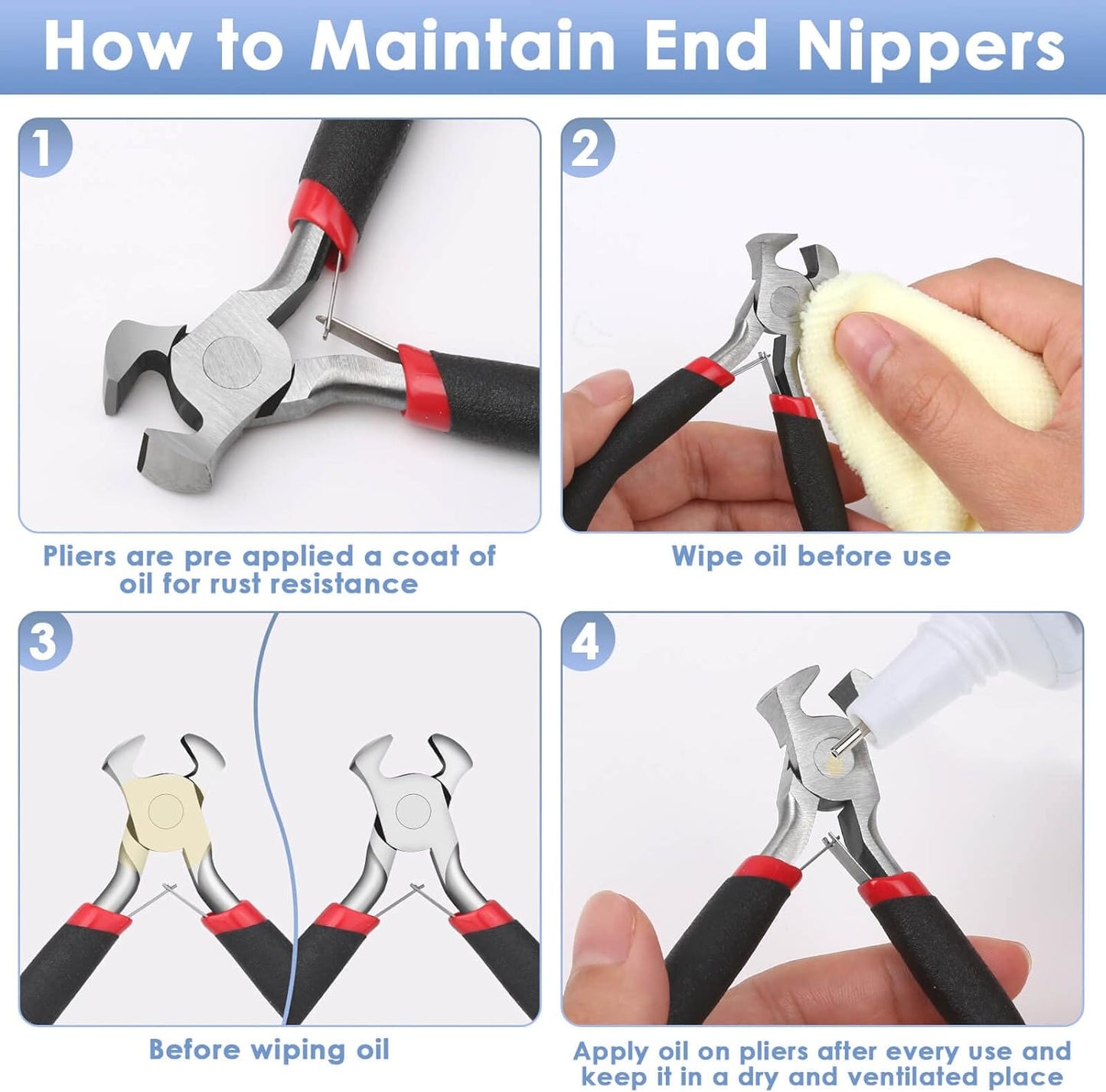 Wire Cutters, Small Side Cutters for Crafts, Flush Cutting Pliers for Jewelry Making, Floral Wire Cutters for Artificial Flowers, Zip Tie Cutters for Cable Tie, Wire Cutting Tool for Guitar Strings