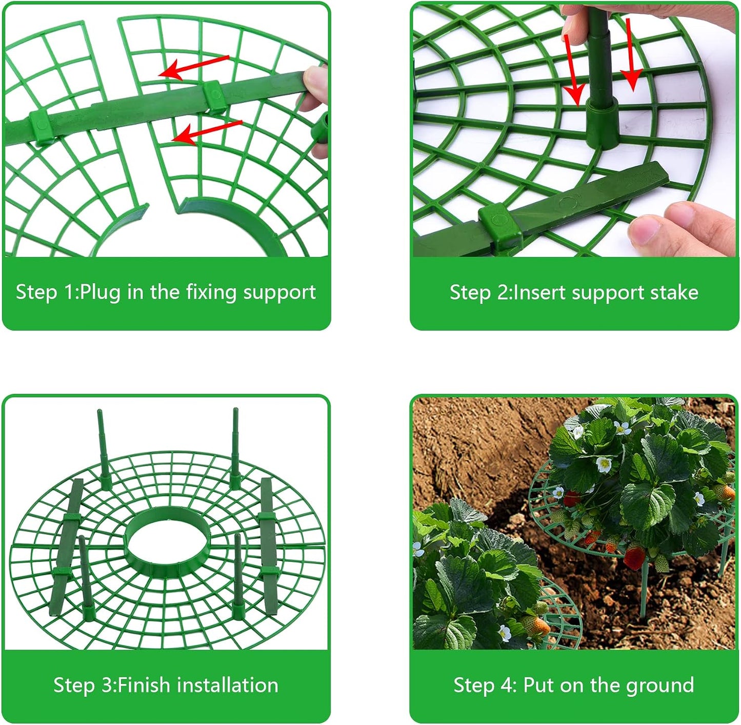 10 Pack Strawberry Plant Support, Large Size Strawberry Growing Racks