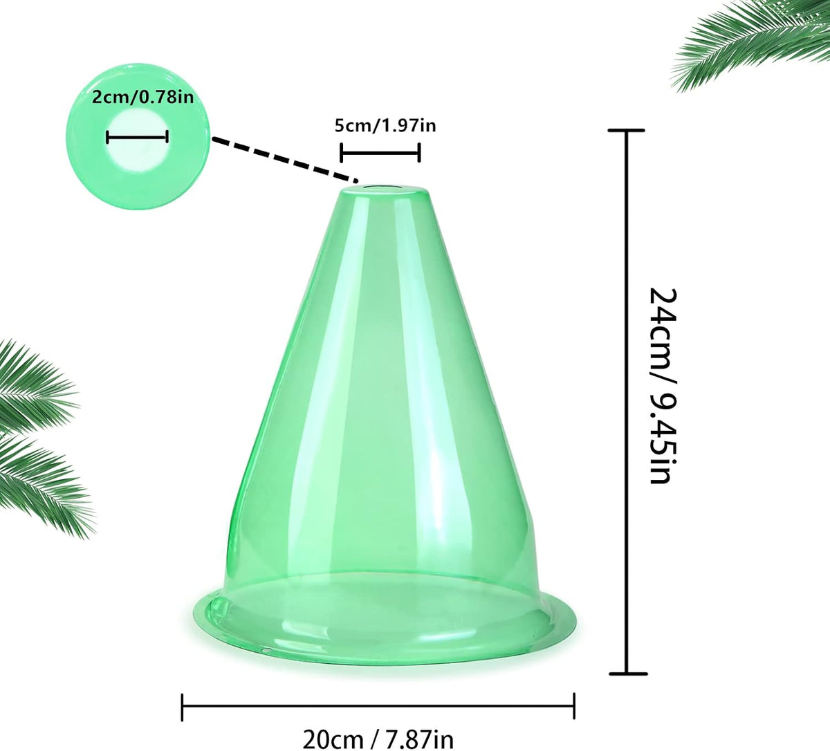 【12 Pieces】 Garden Cloches for Plants, Multifunctional Plant Covers Plant Protectors Transparent Bell Jar Cloches to Protect Plants from Birds, Slugs, Frost, Freeze Weather, 7.8" D x 9.4" H, Green