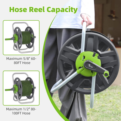 Water Hose Reel,Holds 60-80 Ft of 5/8" Hose