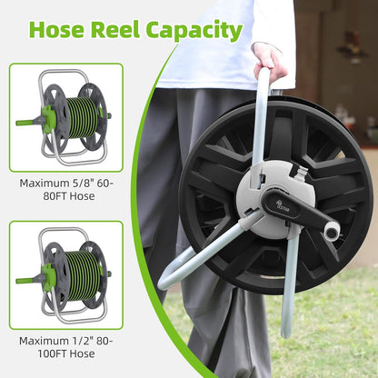 Water Hose Reel,Holds 60-80 Ft of 5/8" Hose
