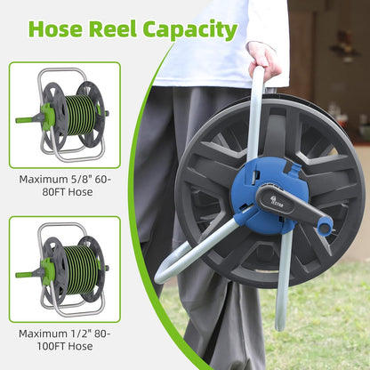 Water Hose Reel,Holds 60-80 Ft of 5/8" Hose