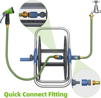 Water Hose Reel,Holds 60-80 Ft of 5/8" Hose