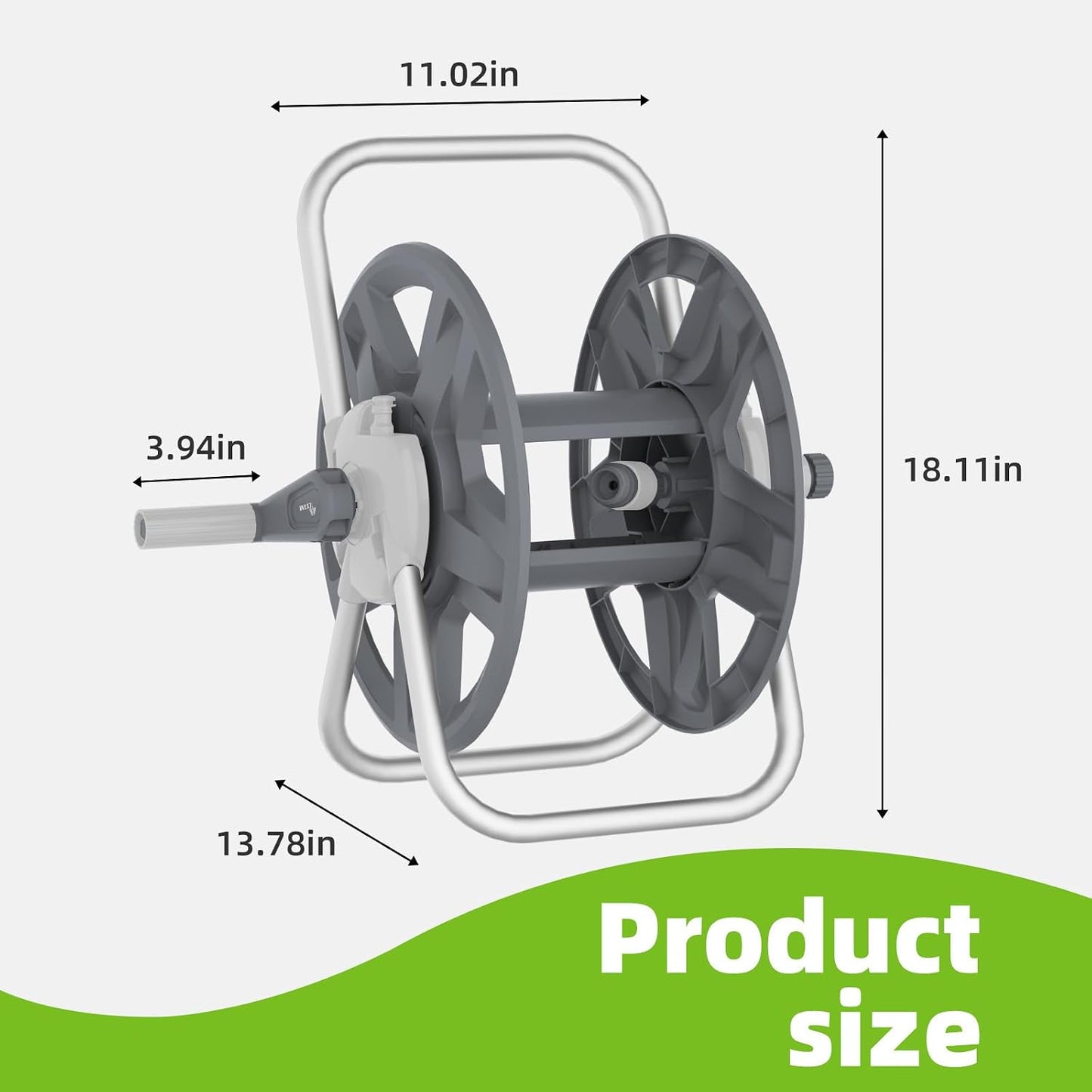 Water Hose Reel,Holds 60-80 Ft of 5/8" Hose