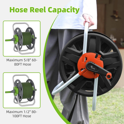 Water Hose Reel,Holds 60-80 Ft of 5/8" Hose