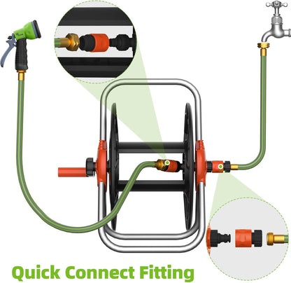 Water Hose Reel,Holds 60-80 Ft of 5/8" Hose