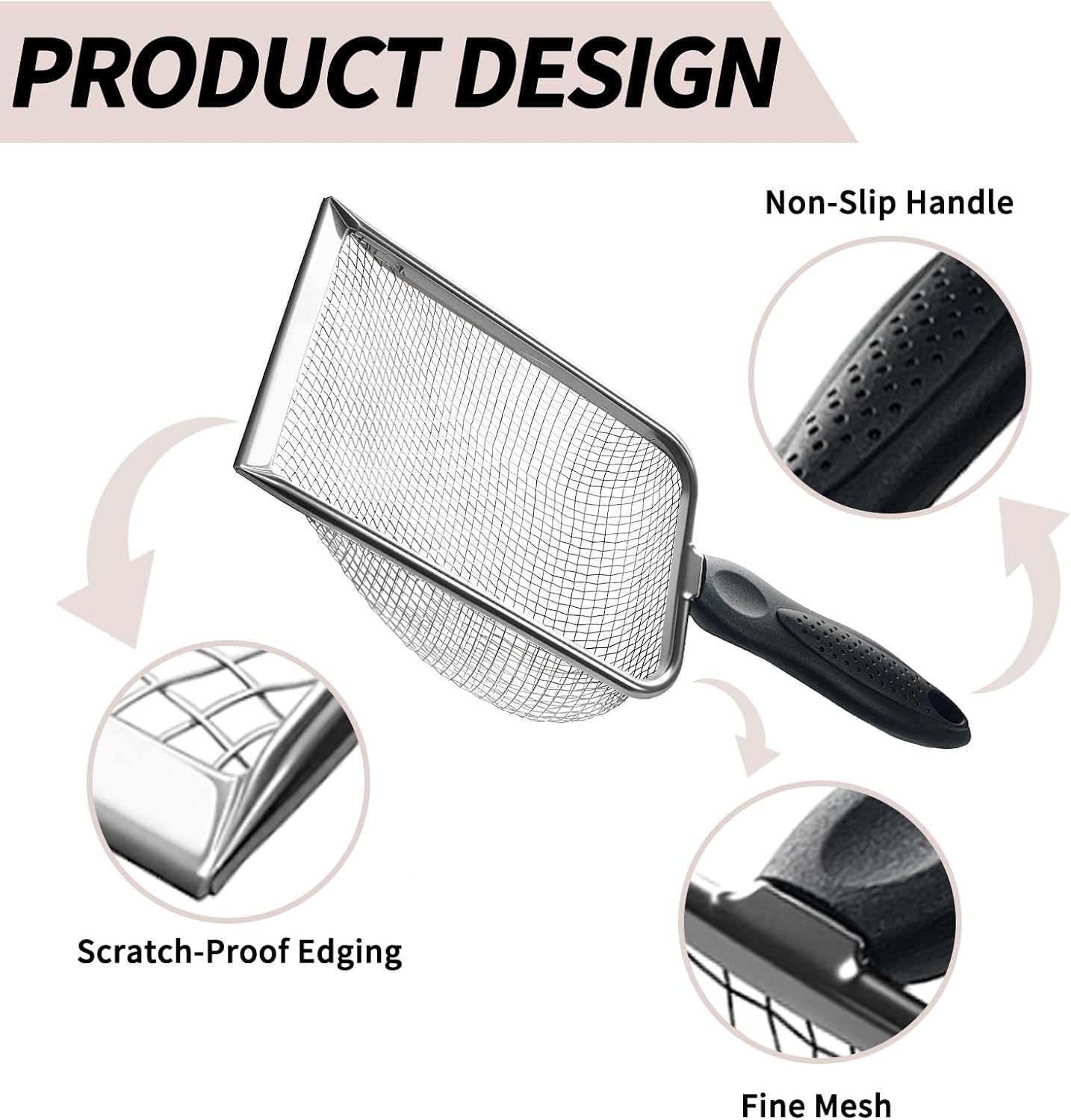 2 PCS 2-in-1 Gardening Soil Sifter Set with 2/2.8mm Mesh, Garden Sieve & Shovel Sifter Screen Potting Scoop for Sand, Dirt, Rock Compost, Stainless Steel & Ergonomic Handle