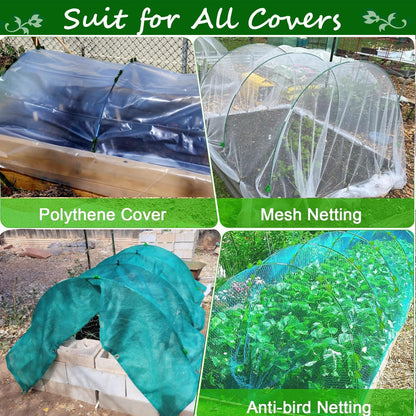 Garden Hoops for Raised Beds 3Set Row Cover Greenhouse Garden Grow Tunnel Netting Hoops, Greenhouse Support Hoop Flexible Fiberglass DIY for Outdoor Plant 18pcs Flexible Sticks