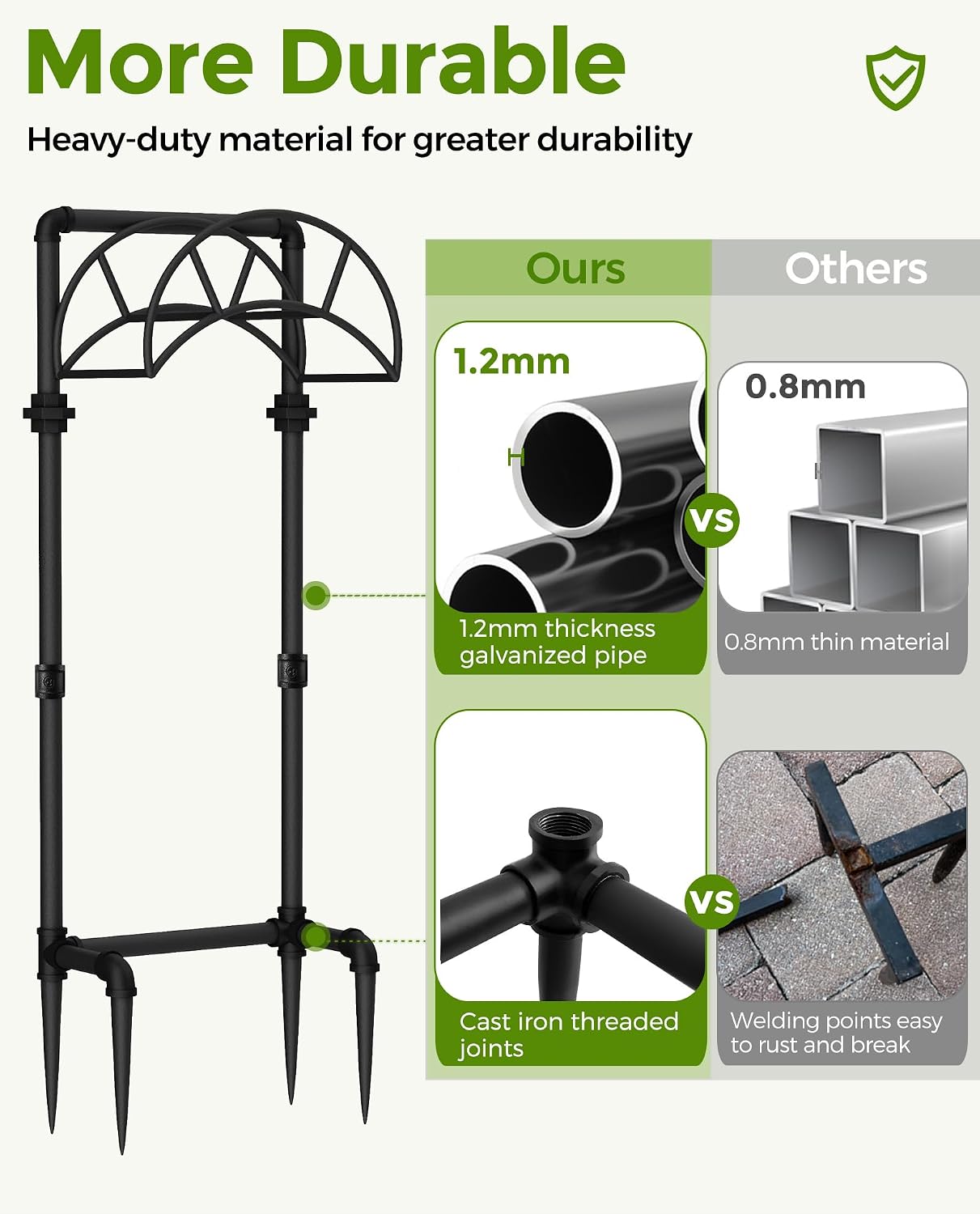 Freestanding Garden Water Hose Storage Holder Stand for Outside, 160-Ft Hose Heavy Duty Metal Hanger Reel Organizer Outdoor Yard Lawn, Standing Keeper Rack with Ground Stake, Black GHH01B