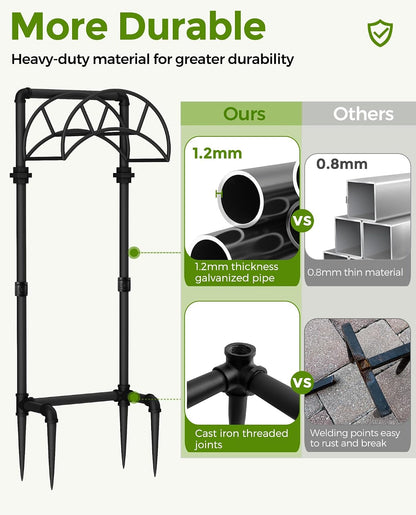 Freestanding Garden Water Hose Storage Holder Stand for Outside, 160-Ft Hose Heavy Duty Metal Hanger Reel Organizer Outdoor Yard Lawn, Standing Keeper Rack with Ground Stake, Black GHH01B