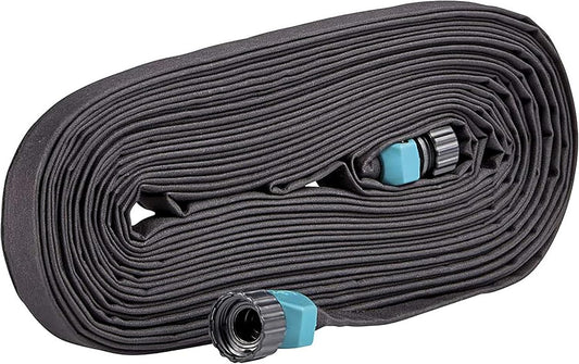 75' Black Flat Weeper Soaker Hose for Garden Beds, Drip Irrigation Outdoor Hose, Flexible Garden Hose for Vegetable Gardens, Flower Beds, Lawns, and Orchards