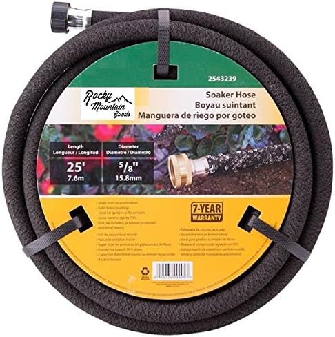Soaker Hose - Heavy duty rubber - Saves 70% water - End cap included for additional hose connect - Great for gardens/flower beds - Reinforced fittings (50-Feet by 5/8-Inch)