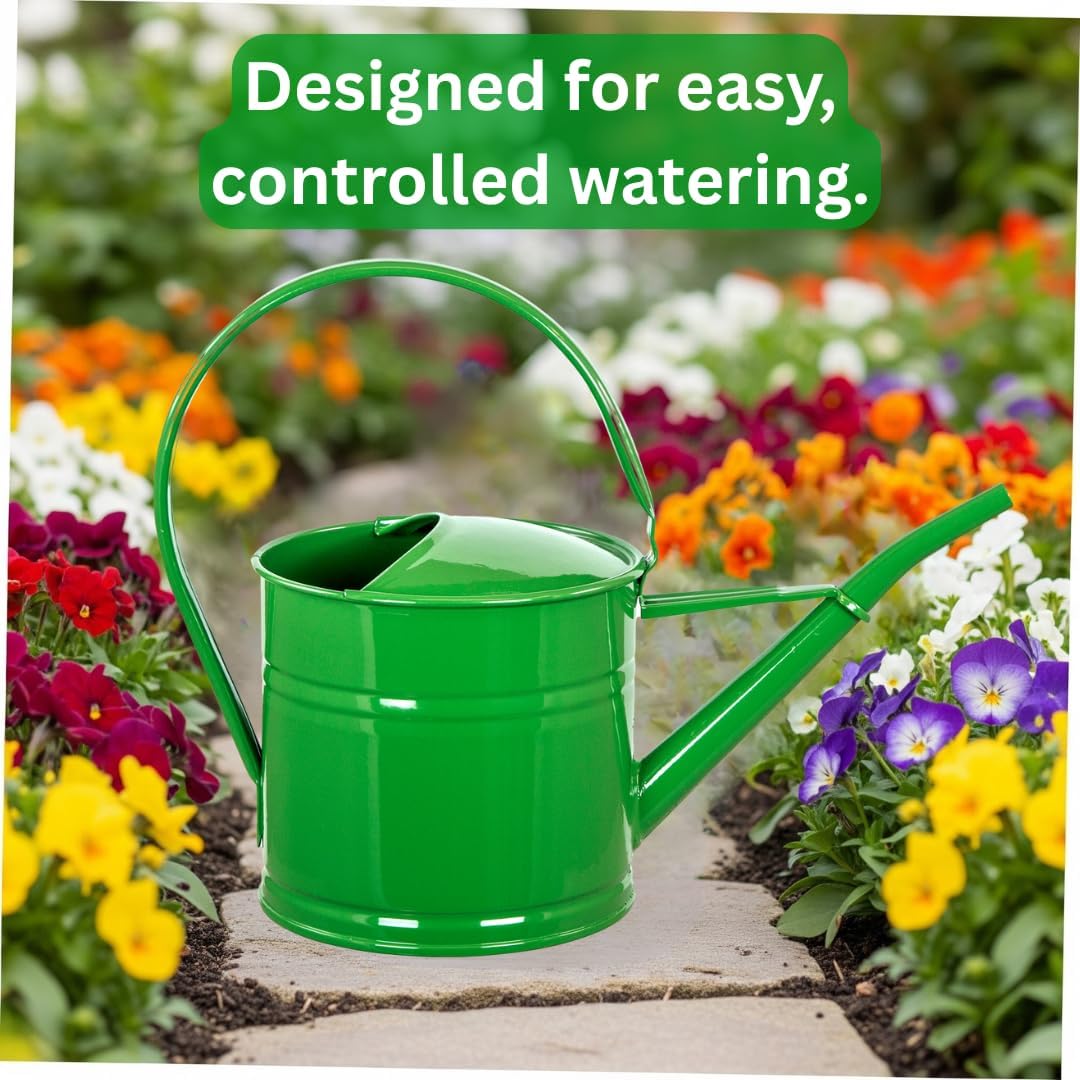 Metal Watering Can 1.5 Litre Green Water Can