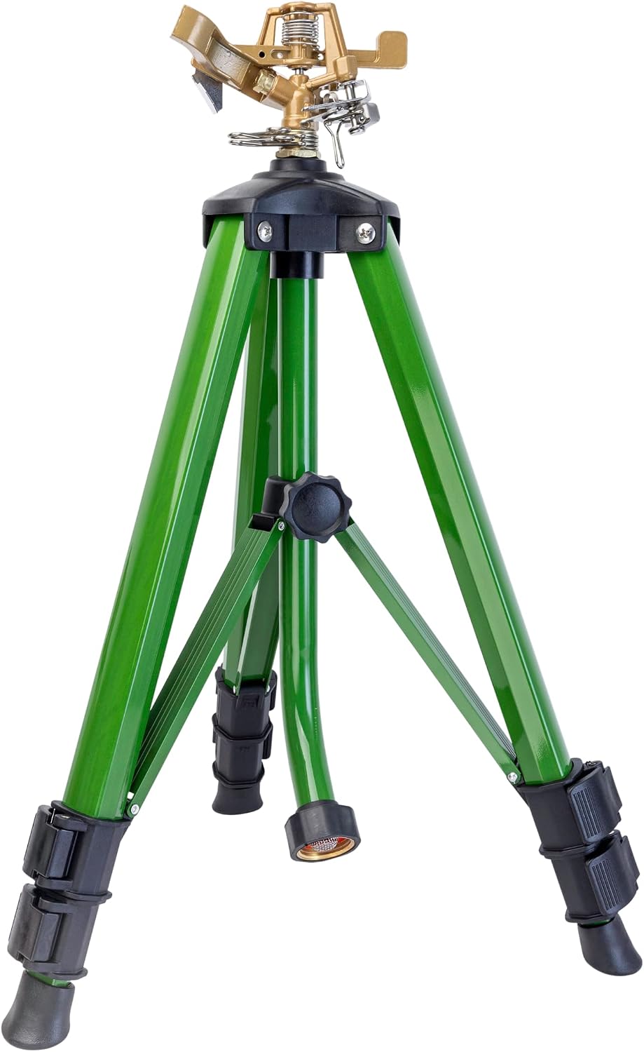Tripod Lawn Zinc Impact Sprinkler - 360 Degree Rotating Yard Sprinkler with Adjustable Height - Heavy-Duty Zinc - High-Pressure Nozzle - for Large Lawn Coverage - 56667
