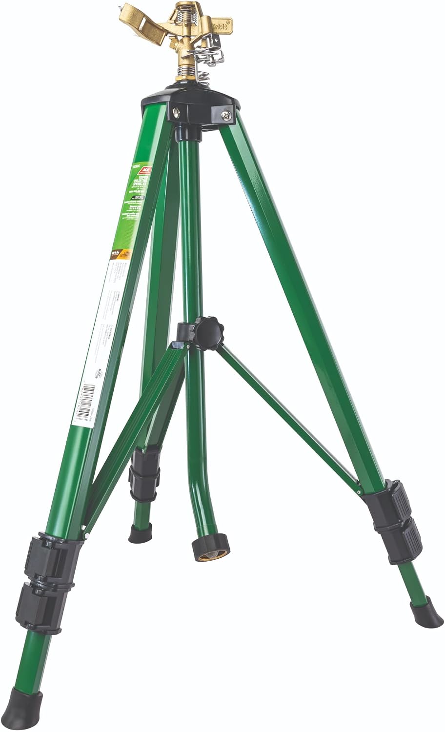 Tripod Lawn Zinc Impact Sprinkler - 360 Degree Rotating Yard Sprinkler with Adjustable Height - Heavy-Duty Zinc - High-Pressure Nozzle - for Large Lawn Coverage - 56667