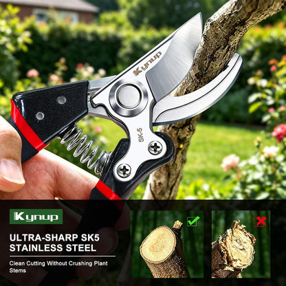 Kynup Pruning Shears, Heavy Duty Garden Shears with SK5 Japanese Steel