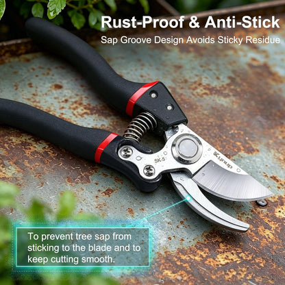 Kynup Pruning Shears, Heavy Duty Garden Shears with SK5 Japanese Steel